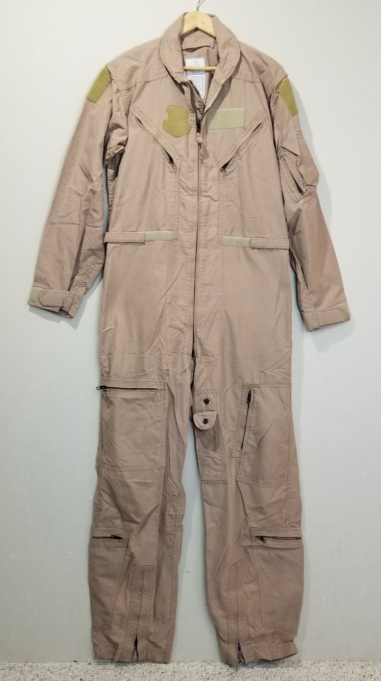 Carter Industries Flight Suit Coveralls Mens 44L Desert Tan CWU-27/P Aramid FR